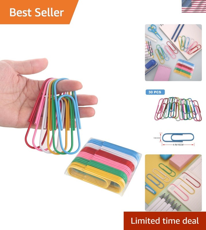 Jumbo Paper Clips,4 Inch Paper Clips Large,30-Pack Paperclips for Paperwork I...