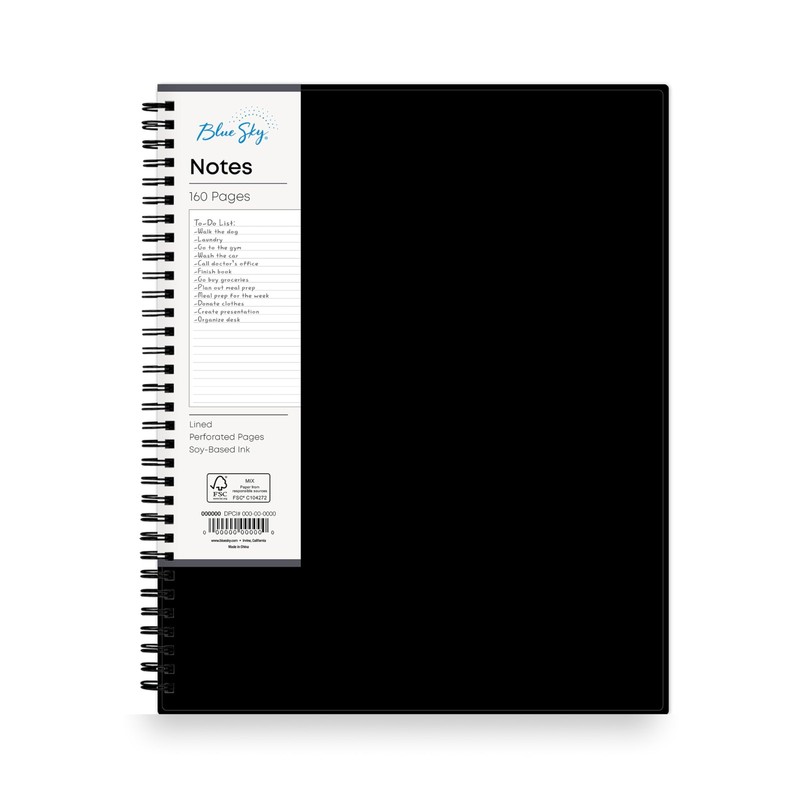 Smart Notes Professional Notebook, Wire-O Binding, 8.5″ x 11″, Black (14713)