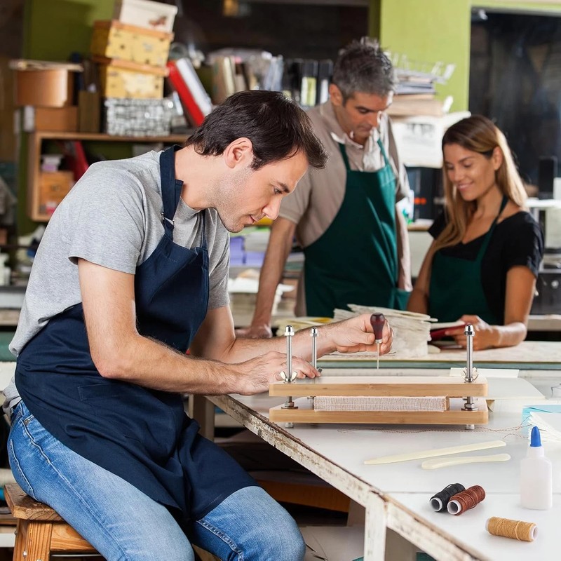 Professional Book Binding Kit with Press, Bone Folder, and Waxed Thread gallery