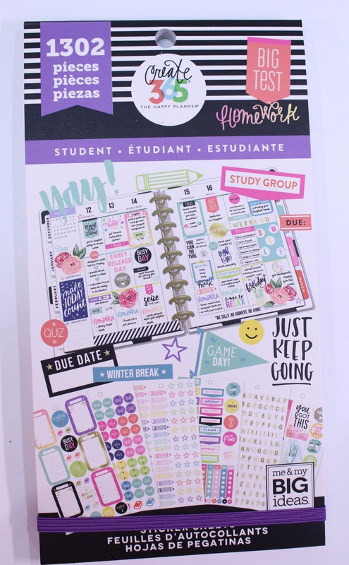 NEW The Happy Planner Sticker Sheet Book Create 365 Calendar STUDENT 1302 Pieces