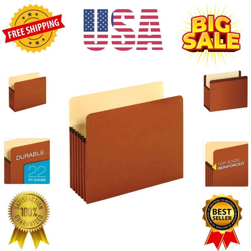 Expanding File Pockets, Letter Size, 5.25″ Expansion, Reinforced with DuPont …