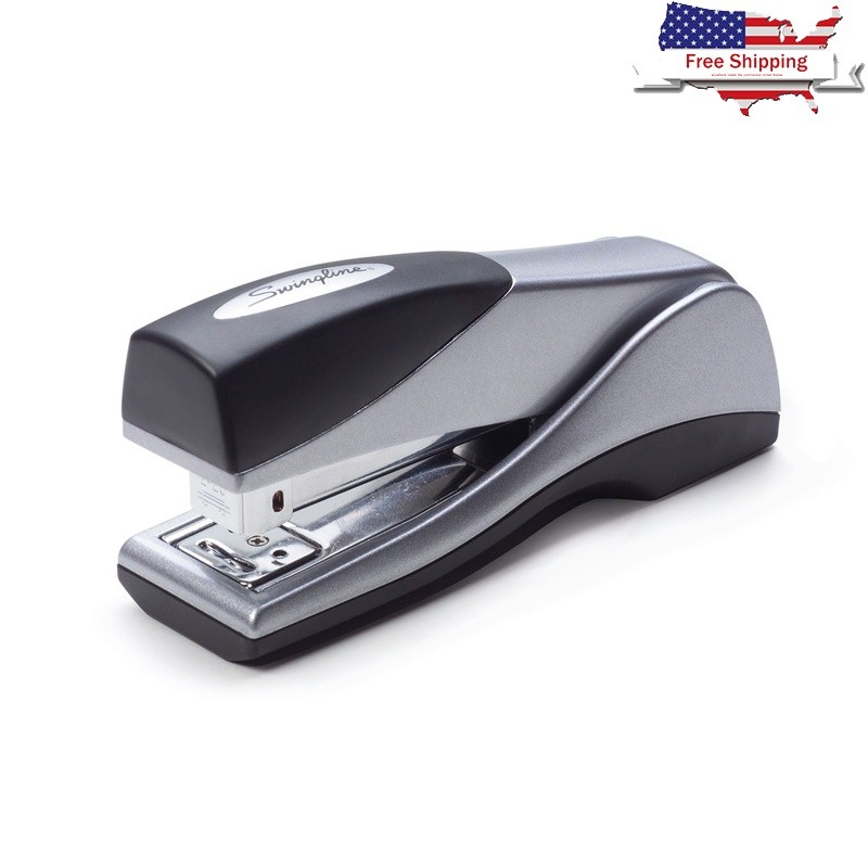 Compact Ergonomic Half Strip Stapler Jam Free Durable Soft Grip Desk Stapler New