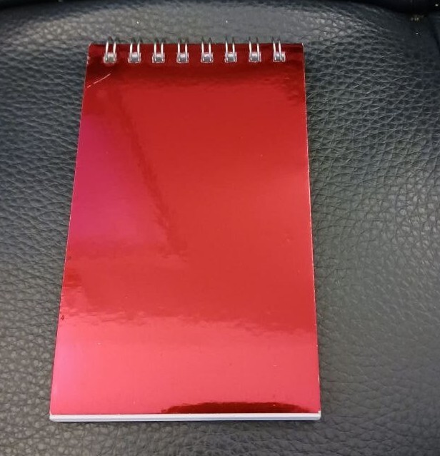 Metallic Red, Top Bound Spiral Notebook, 3×5