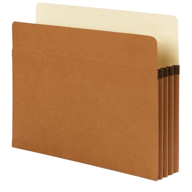 Smead SuperTab® File Pocket, Oversized Straight-Cut Tab, 3-1/2" True, Redrope