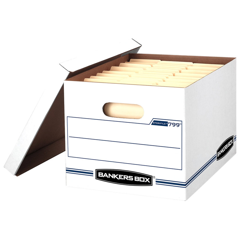 Basic Duty Letter/Legal File Storage Box with Lids, 10 Pack, White