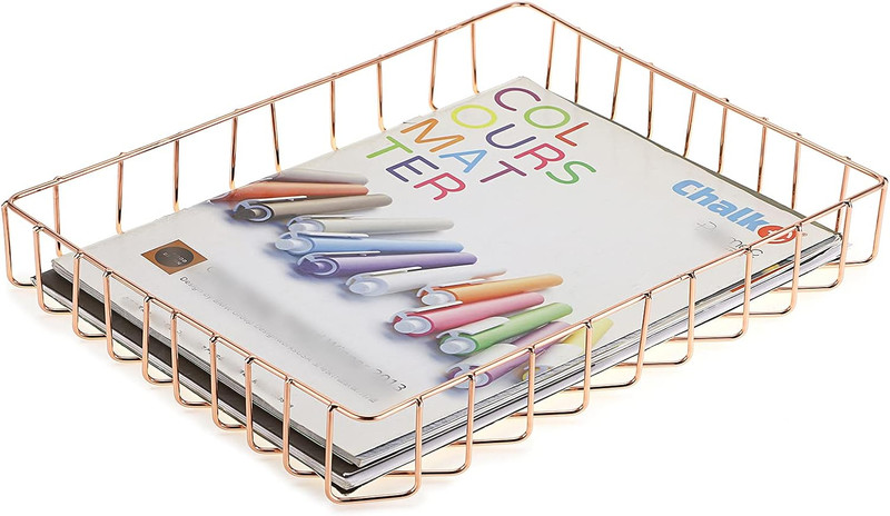 Multipurpose A4 File Tray Wire Desk Tray Organizer Elegant Letter Size Desk Docu