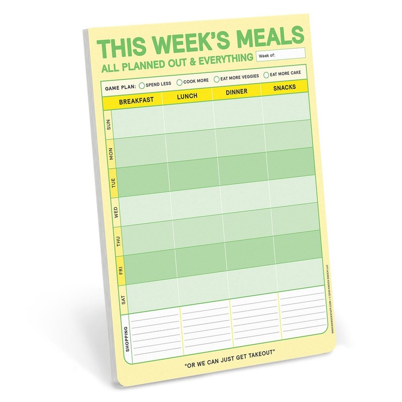 This Week’s Meals Big & Sticky Notepad – Sticky Meal Planner Pad (40 Sheets, …