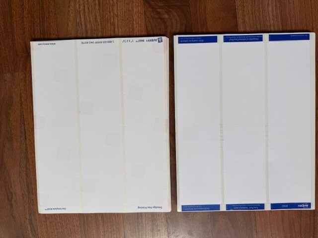 Avery 8460 & 8160 Address Labels 240 Labels 1" x 2 5/8"
