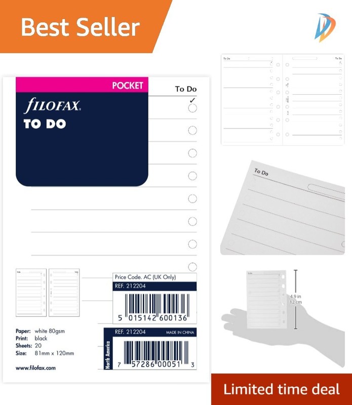 White Pocket To Do List Notepad – Check Boxes for Easy Task Completion, 20 Count