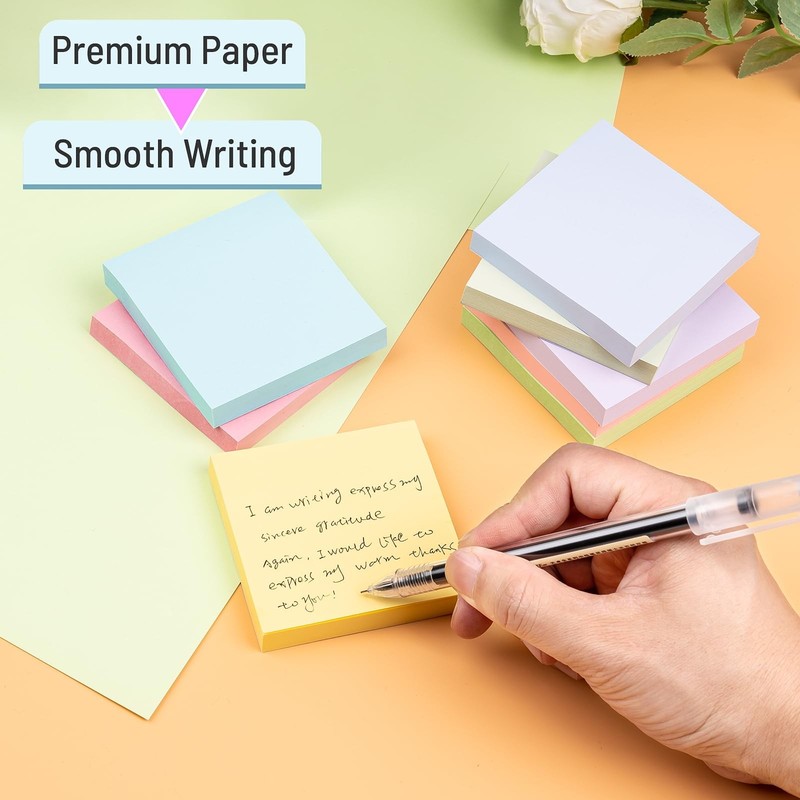 3x3 Sticky Notes 8 Pads 800 Sheets Self-Stick Note Pads 8 Colors Premium Value gallery