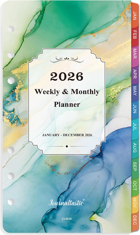 2026 Planner Refills, January – December, A6 Size, 3.75″ X 6.75″, 6-Hole Punched