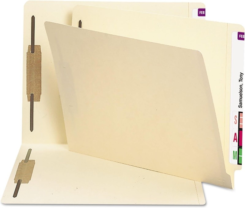 Smead Shelf-Master End Tab Fastener File Folders, Two Fasteners, 250 Count