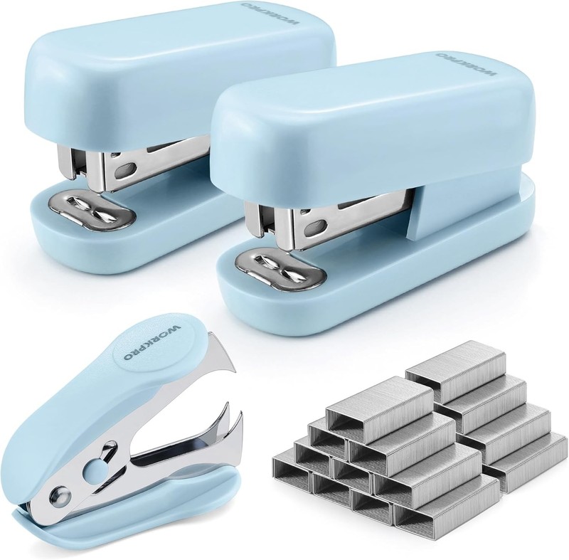 WORKPRO Mini Stapler Staple Remover Set With 2000PC 26/6 Staples for Desk Office