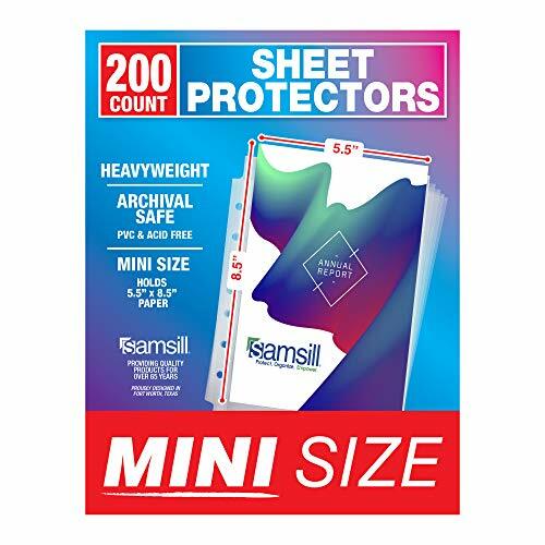 Samsill 200 Pack Mini Clear Heavyweight Sheet Protectors, 5.5 Assorted Sizes