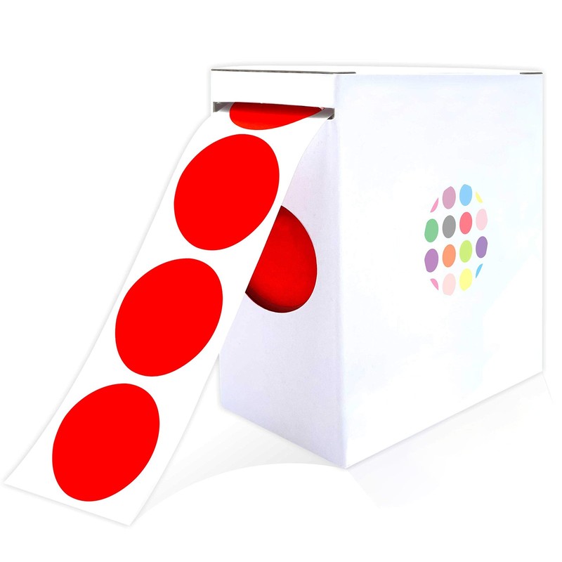 Red 1 Inch Round Stickers, 1000 Labels Per Roll, Coding, Office