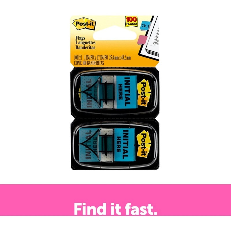 Post It Message Flags Sign Here Blue Value Pack 1X1.75 For Office Organization gallery
