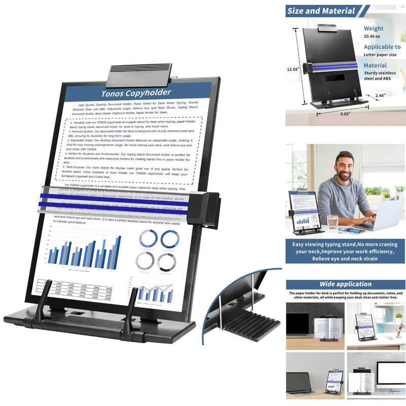 Foldable Document Holder for Desk – Multi-Use Paper Stand for Typing & Reading