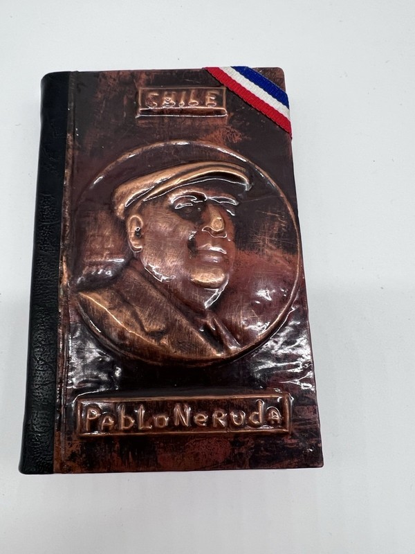 Pablo Neruda Copper Mini Note Pad Chile Souvenir Leather Spine Cover Journal