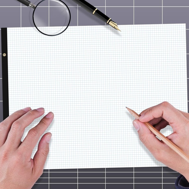 Large Graph Paper - 22" x 17" Grid Paper, 50 Sheets/100 Pages, 4"x4" Grid Pad gallery