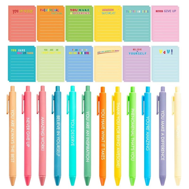 BHHQHH 24 Sets Employee Appreciation Gifts Funny Inspirational Sticky Notepad...