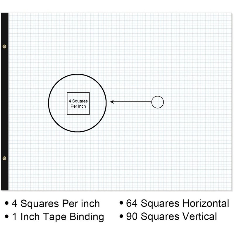 Large Engineering Graph Paper - 22" x 17" Grid Paper, 50 1-Pack, Blue gallery