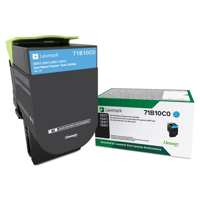 Lexmark 71B10C0 Unison 2,300 Page-Yield Toner - Cyan New