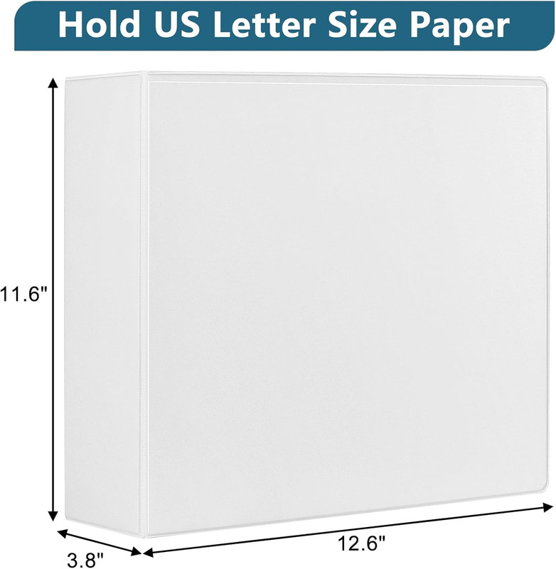CIXILDTS 3-Inch 3 Ring Binder Standard 3 Slant-D Presentation View White 10-Pack gallery