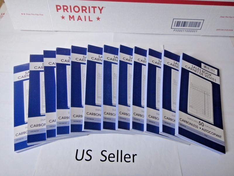 12x-Sales Book Order Receipt Invoice Duplicate Carbonless 50 sets 3.3 x 6.8″ USA