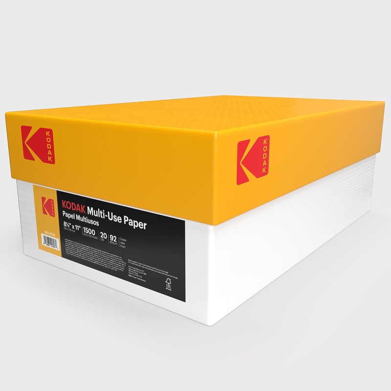 Kodak Printer Paper 8.5 x 11 | 20 lb Copy 92 Bright 1,500 Sheets, white
