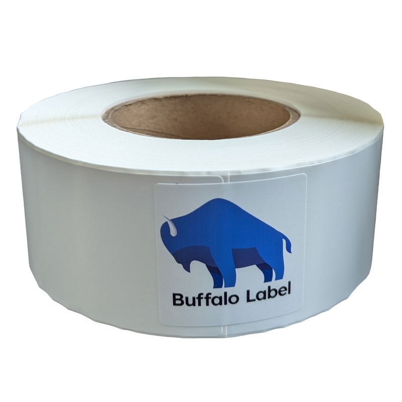 Sample Label Roll - White Gloss BOPP Roll Inkjet Labels, 3" Core, Blank