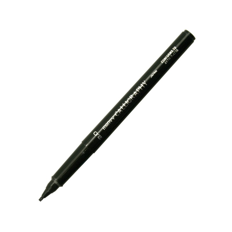 6000FS-1 Marvy Permanent Calligraphy Marker, 2mm Tip, Black Ink, Box of 12