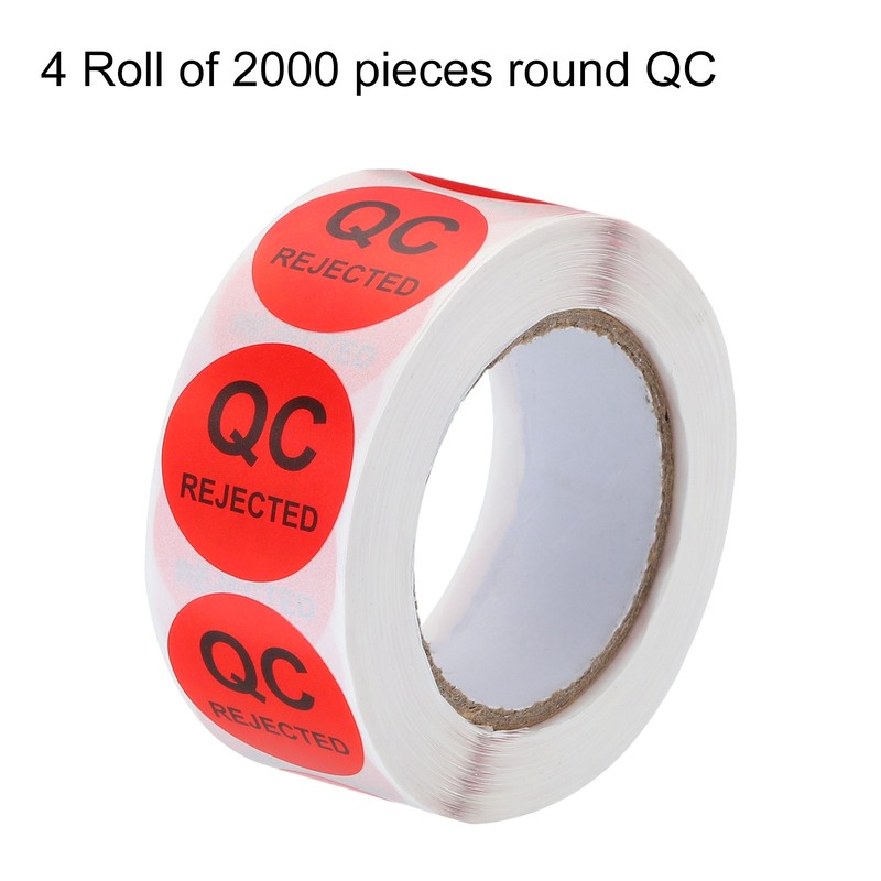 Inventory QC Rejected Stickers Labels 25mm/1" Red, 4 Roll 2000 Piece gallery