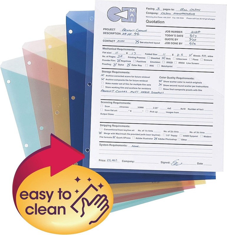 Smead Organized Up Poly Translucent Slash File Jacket, Three-Hole Punched, Lette gallery