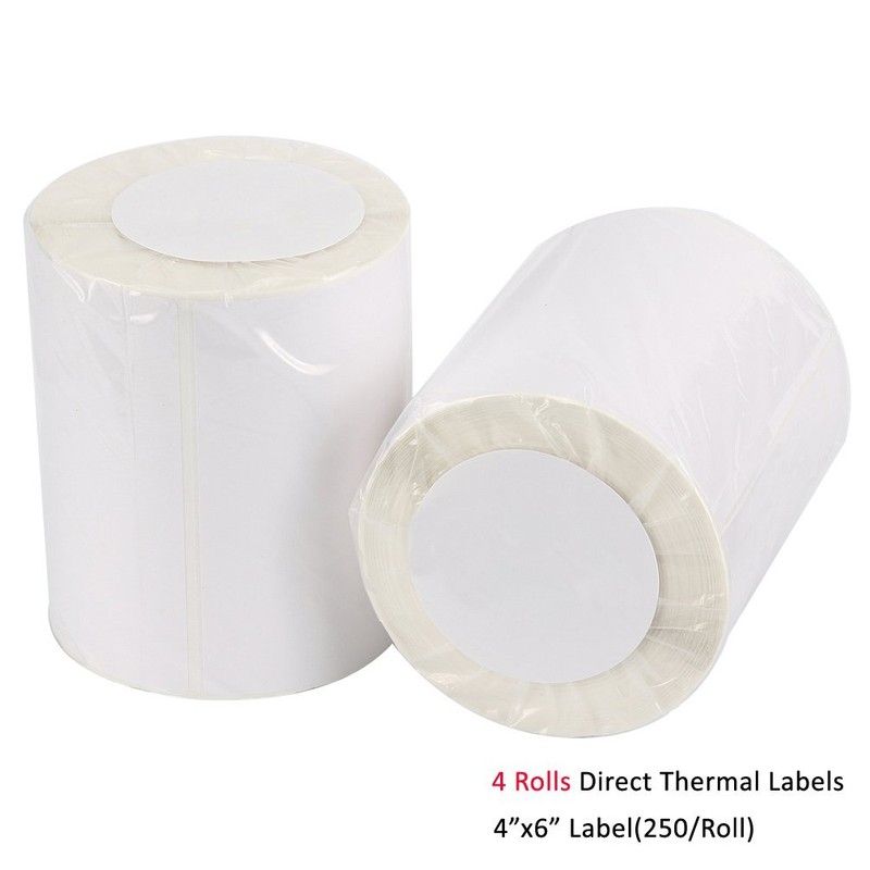 4 Rolls of 250 Direct Thermal Labels 4×6 For Zebra Eltron 2844 Zp-450 Zp-500
