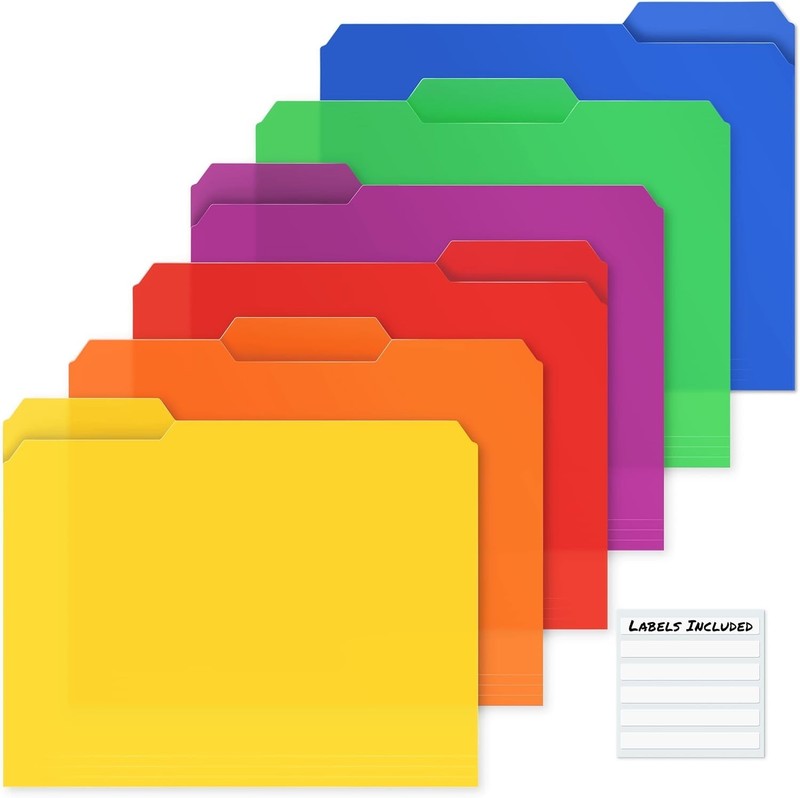 Durable Acid-Free Poly File Folders Set of 6 - Color-Coded Document Organizers gallery