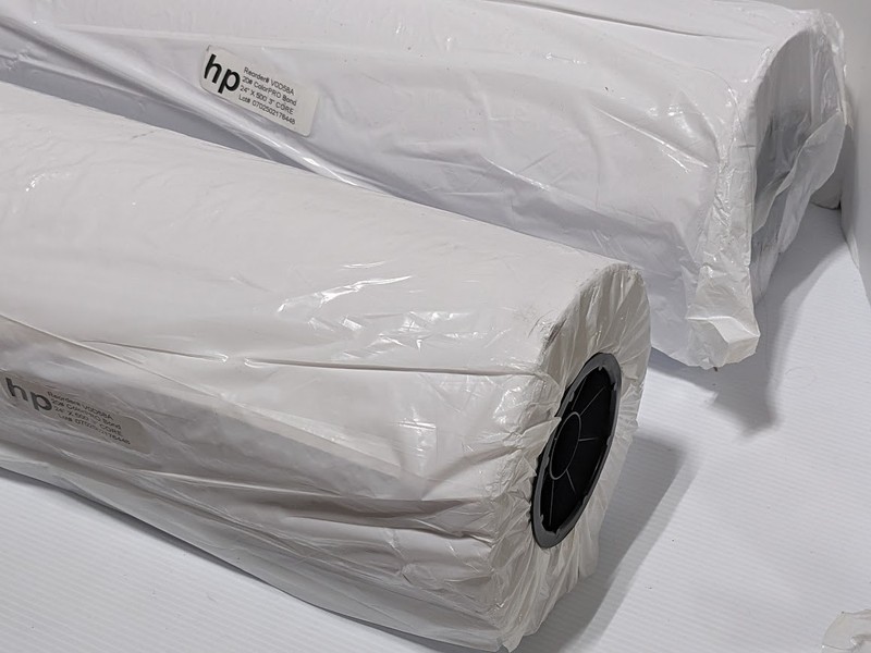 2 Pack HP Wide Format Paper Color Pro Bond 24" x 500' White 3" Core Rolls V0D58A gallery