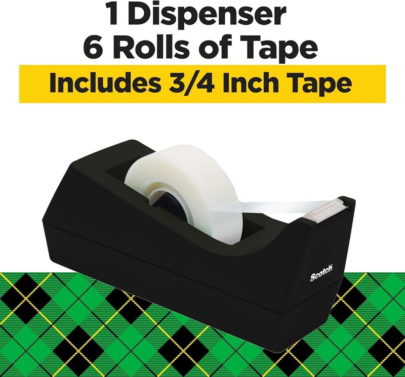 Scotch Magic Tape Desktop Dispenser, 6 Rolls of 3/4″ x 1000″ Each Plus 1 Desktop