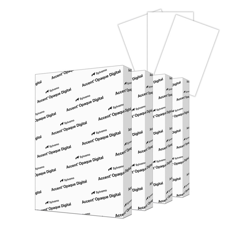 Accent Opaque White 18”x12” Cardstock Paper, 65lb, 176gsm, 1,000 Sheets(4 Reams)