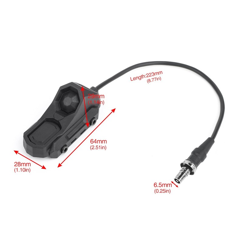 NECARL ModButton Remote Pressure Switch, Dual Function Weapon Light Switch BK gallery