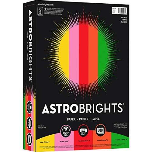 Bright Color Paper, Wausau Astrobrights, Letter Paper Size, 24 Lb, Assorted