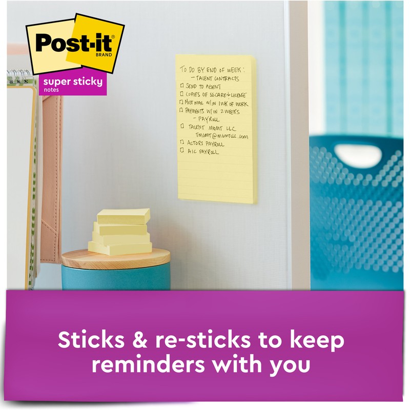 Post-it® Super Sticky Notes 660-3SSCY, 4 in x 6 in (101 mm x 152 mm) gallery