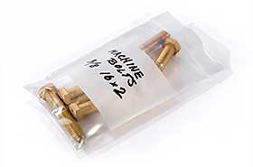 Zip Top 4 Mil Poly Bags with White Block, 5W X 8L in - Case of 1000 Bags