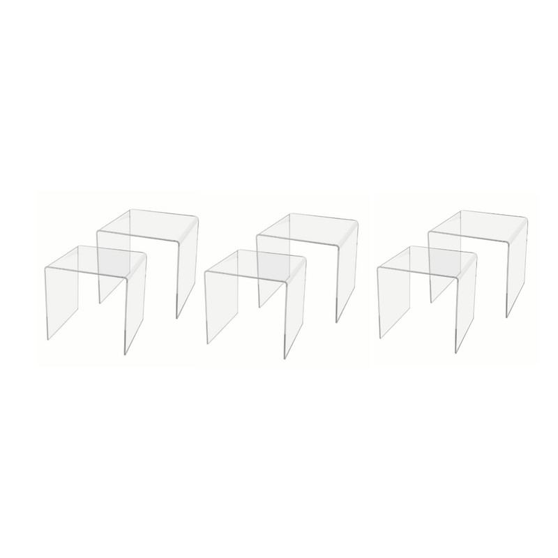6 Pack 5″ Square Riser Display Retail Merchandise Acrylic Platform