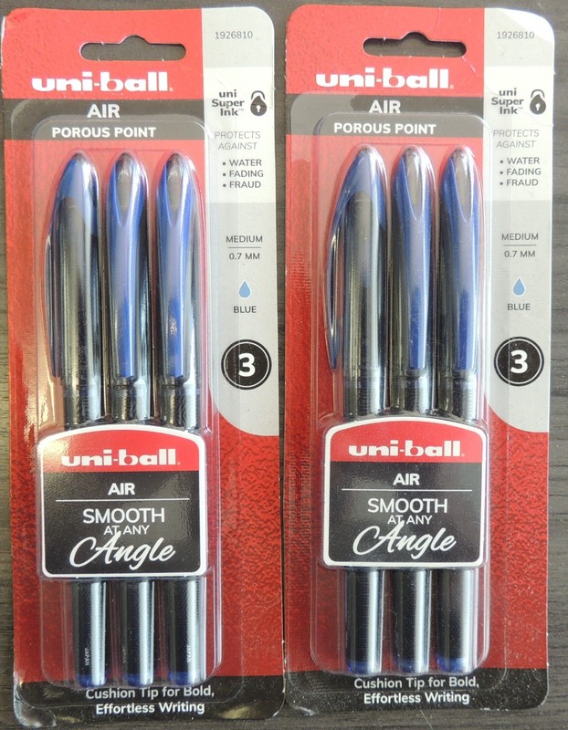 Uniball Air Porous Point Super Ink Pen, Blue Medium, 2 packs