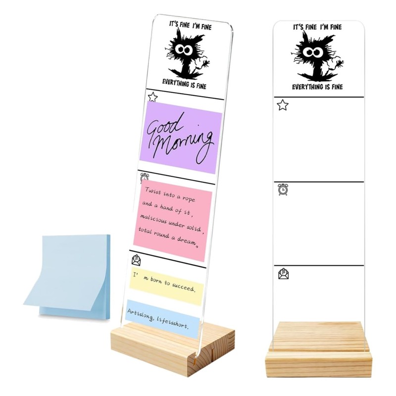 Portable Sticky Note Holder with High-Transparency Acrylic for Effective Work