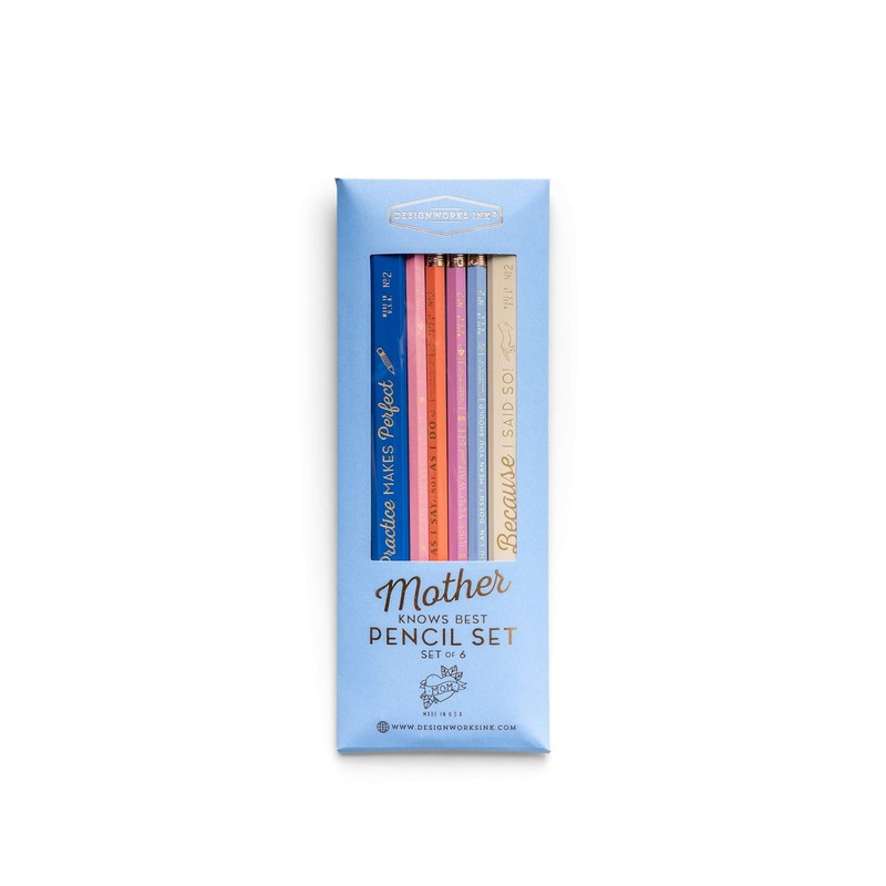 Mother Knows Best Engraved Pencil Set Includes 6 Wooden Graphite Pencils with…
