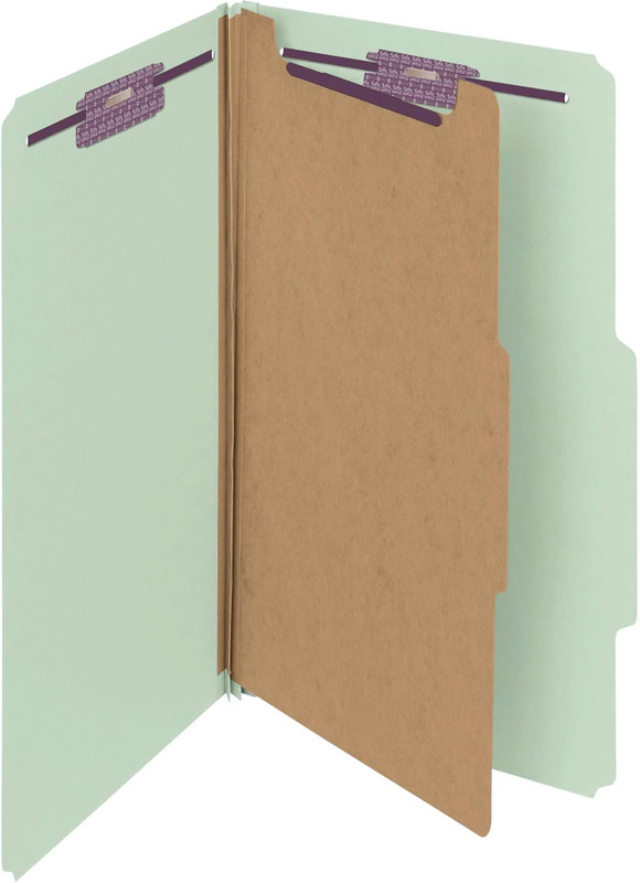 Pressboard Classification File Folder with Safeshield Fasteners, 1 Divider, 2" E gallery