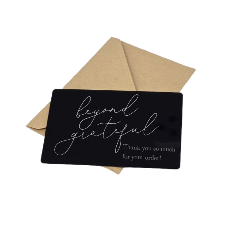 Stylish & Elegant Beyond Grateful Thank You Card for Business Packaging Inserts