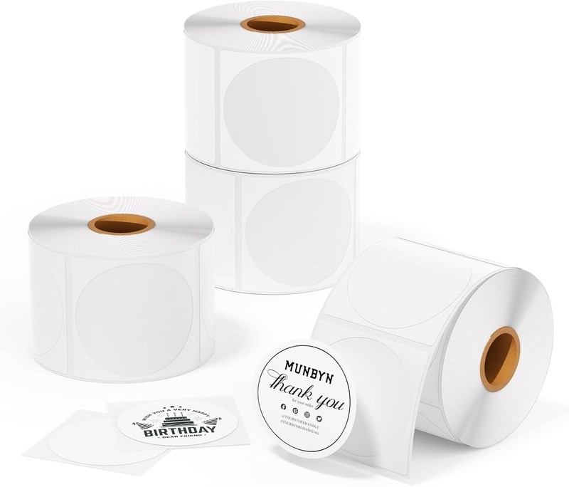 Multi-Purpose 2 Inch Thermal Sticker Labels - 4 Rolls, 3000 Sheets, BPA-Free gallery