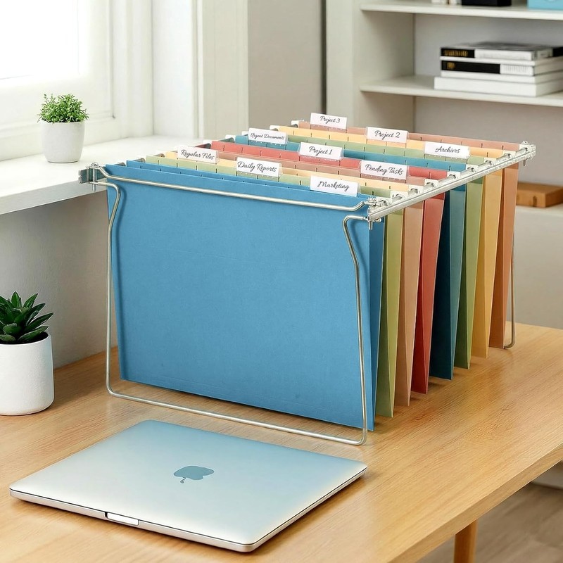 6 Pack Retro Color Hanging File Folders Letter Size 1/5-Cut Tabs gallery